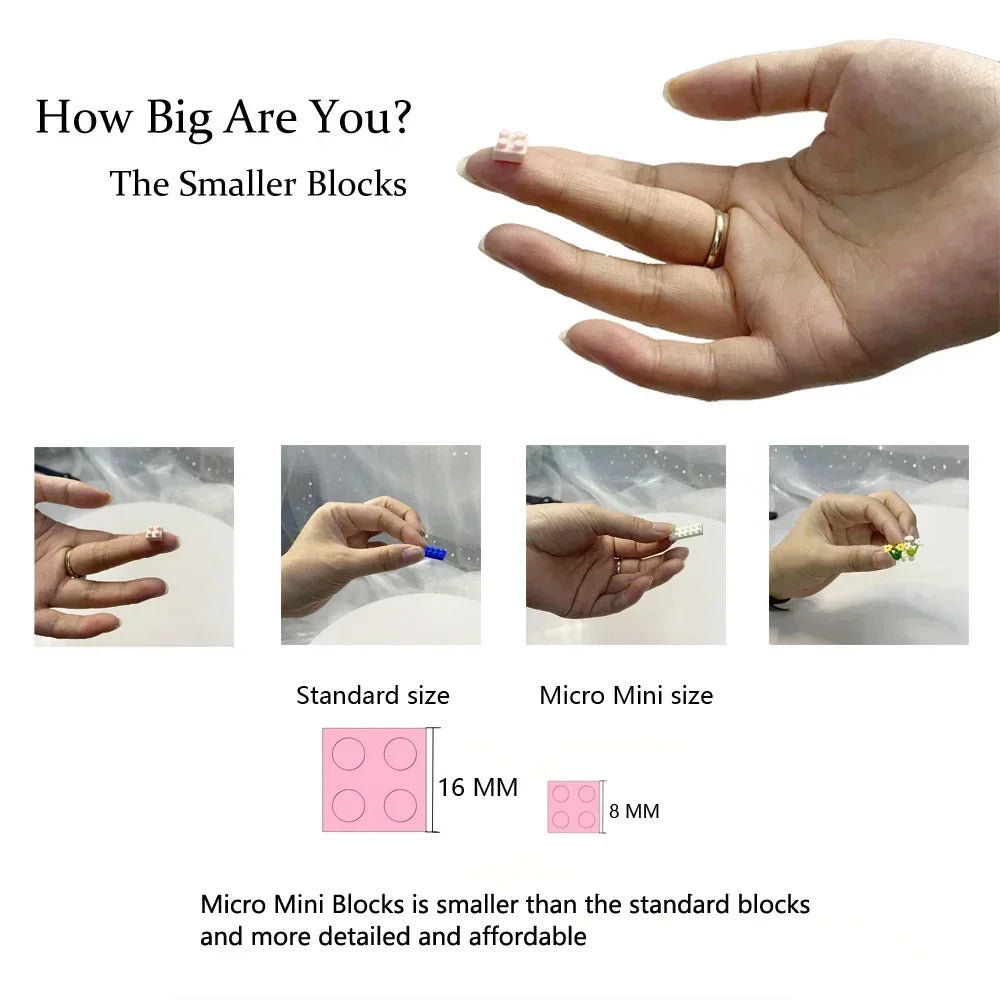 Micro Mini Brick Shark Figurine Doll Building Kit Underwater Ocean Theme DIY Educational Toy Birthday Children's Holiday Gifts