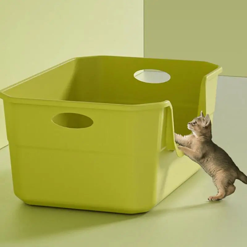 Open-Top Cat Potty Cat Garbage Odor-Resistant Bin Large Capacity Large Size Semi Enclosed Anti-Spla Cat Toilet Pet Supplies