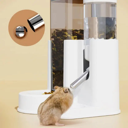 Large Capacity 2In1 Hamster Feeder And Waterer Leakproof Automatic Feeder Water Dispenser Leak Proof Food Small Pet Supplies