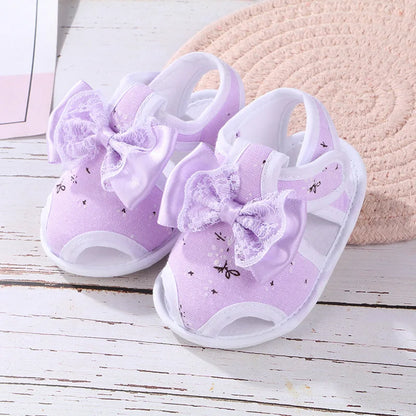 New Children Summer Clogs 0-18M Flower Newborn Infant Baby Girl Princess Bowknot Sandals Toddler Soft Crib Walkers Casual Shoes