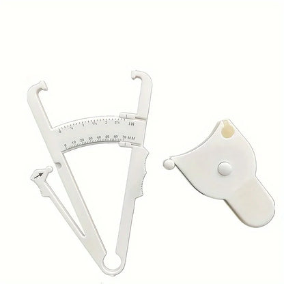 1 Set Body Fat Measuring Device and Waist Tape Combination-Handheld Fat Meter and Tape Measure,Portable Fitness Measurement Too