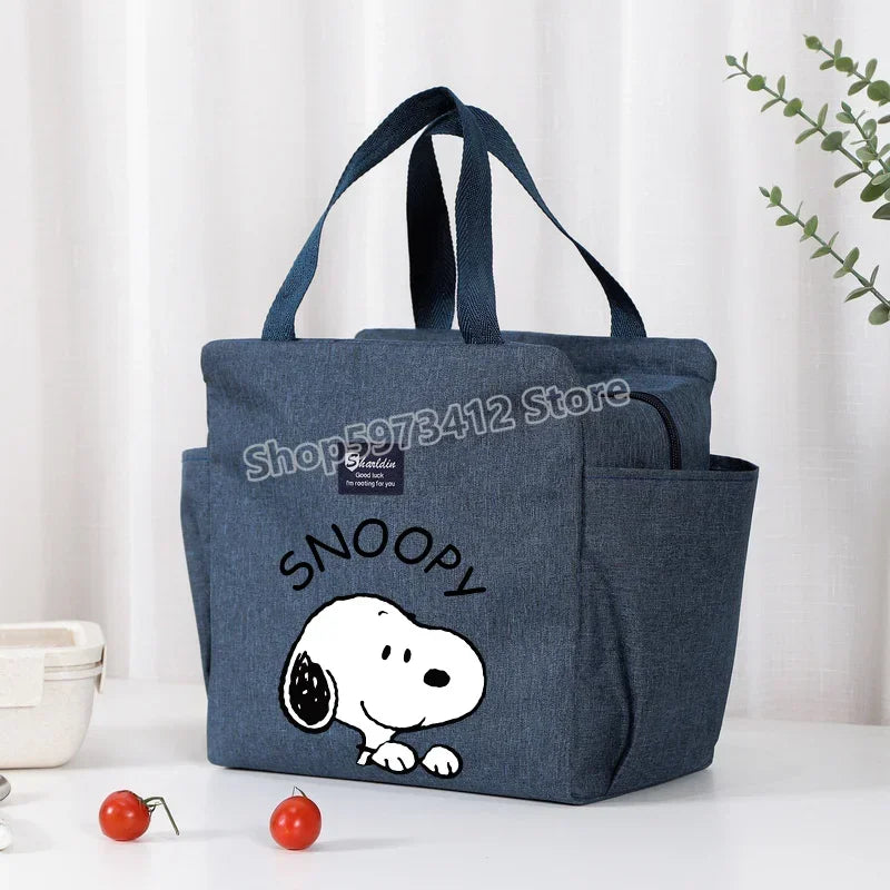 Snoopys Portable Lunch Drink Carrier Insulated Bag Fresh Cooler Pouch Food Thermal Box Tote Picnic Container Bags Cute Kids Gift