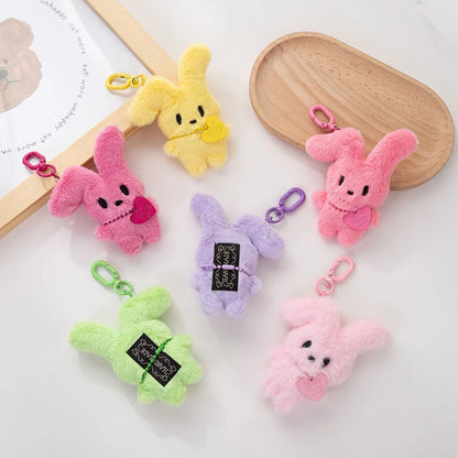 Kawaii Cartoon Rabbit Cute Plush Toys Doll Keychain Creative Backpack Pendant Decoration Kids Children Girls Boys Gifts