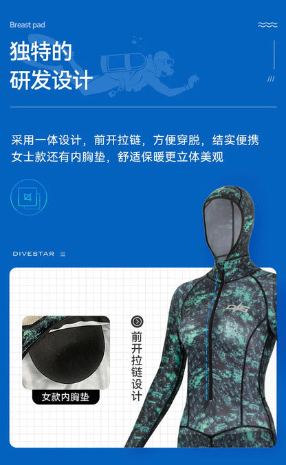 0.5MM Lycra Swimsuit Women Men Summer Suits Fishing Diving Surfing Snorkeling Kayaking Camouflage Adult Full Body