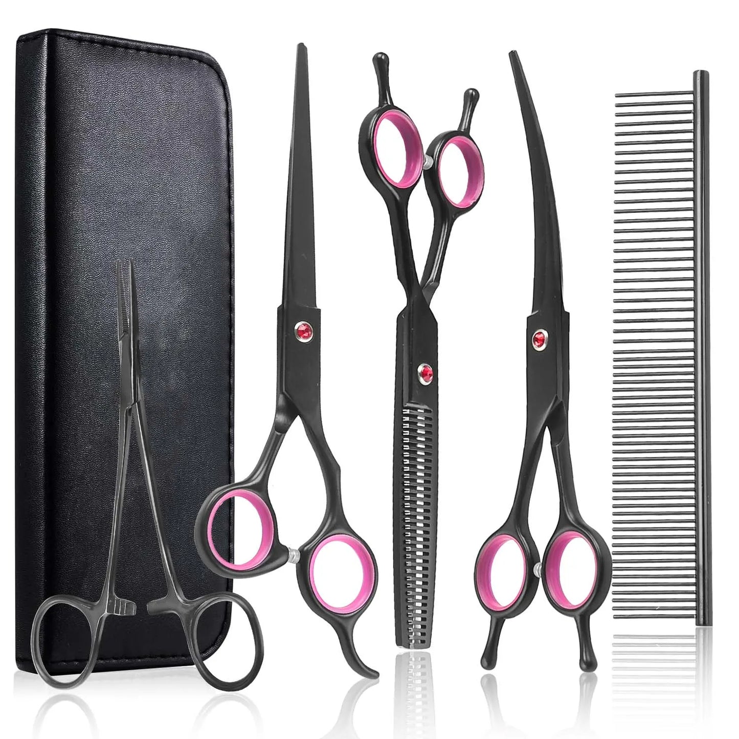 Pet Grooming Scissors Dog Hair Tool Set Professional Trimming Scissors Bent Scissors Teddy Haircutting Scissors Pet Supplies