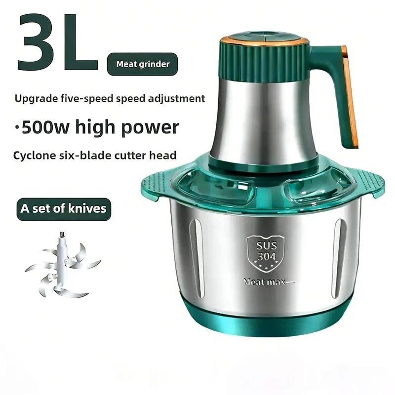 304 Stainless Steel Multifunctional Electric Food Processor 2L 3L 5L Meat Grinder Mincer Vegetable Chopper Slicer 220V EU Plug