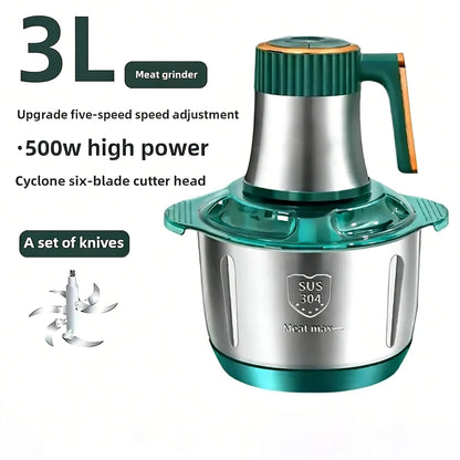 304 Stainless Steel Multifunctional Electric Food Processor 2L 3L 5L Meat Grinder Mincer Vegetable Chopper Slicer 220V EU Plug