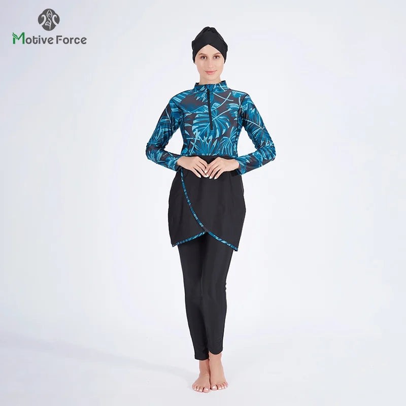 3PCS/Set Women Muslim Clothing Muslim Swimwear Long Sleeve Sport Swimsuit Burkini Swimming Maillot Bain Femme Musulmane Suit