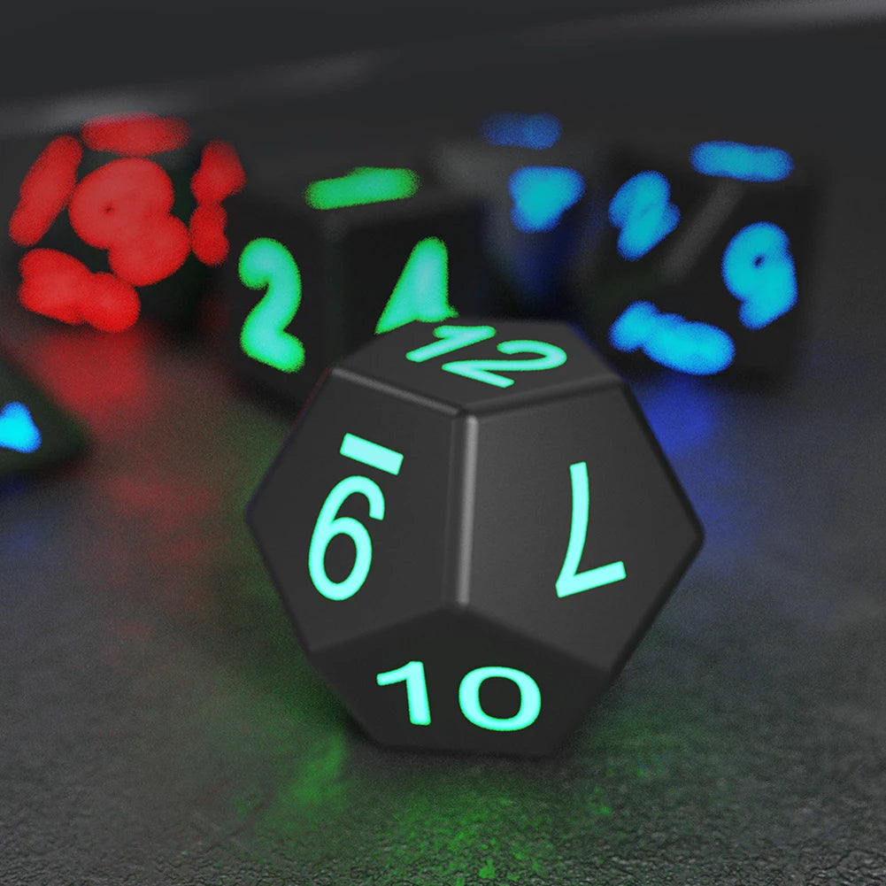 7Pcs/set  Electronic Luminous LED DND Dice Set Multiple Sided Dice for Adults Board Game Party Entertainment Toys