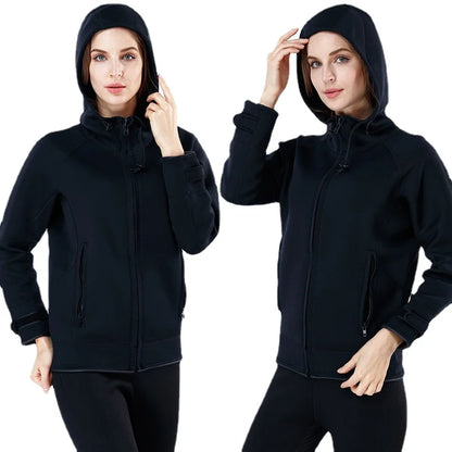 Unisex 2MM Neoprene Long Sleeves Jacket Hooded Cold and Waterproof Warm Top Windbreaker for Men and Women