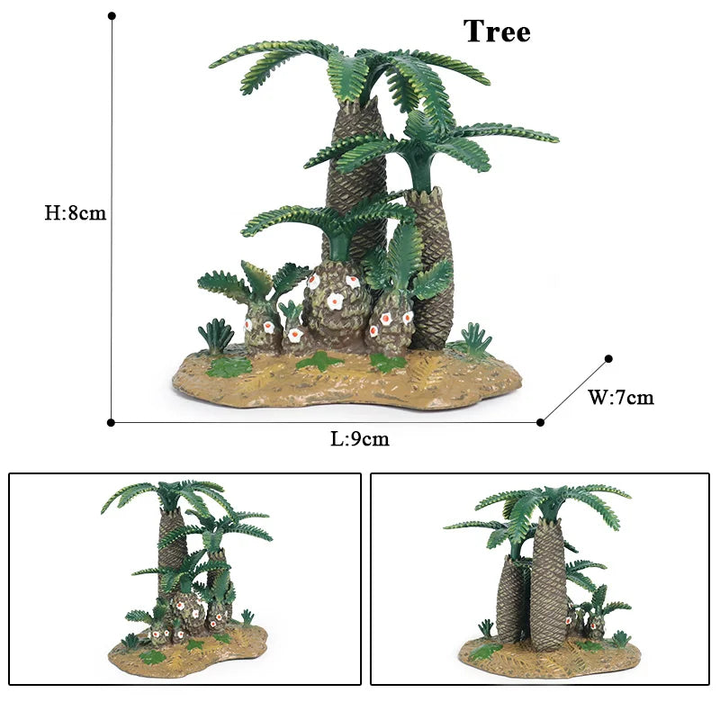Oenux Simulation Home Decoration Stone Tree Stump Baobab Cacti Farm House Car Fence Accessory Animals Model Education Kids Toys