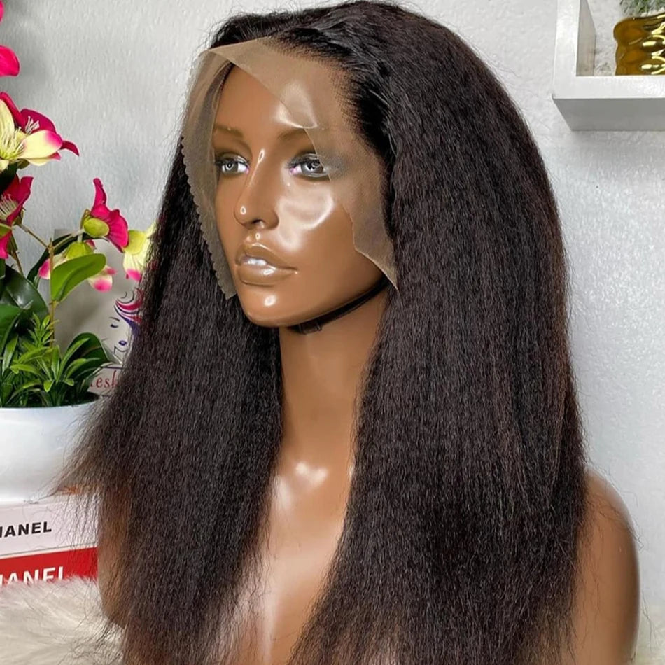Kinky Straight Human Hair Wigs 13x4 Lace Front Wigs For Women HD Glueless Wig Human Hair Brazilian 4x4 Lace Closure Wig On Sale