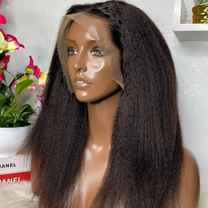 Kinky Straight Human Hair Wigs 13x4 Lace Front Wigs For Women HD Glueless Wig Human Hair Brazilian 4x4 Lace Closure Wig On Sale