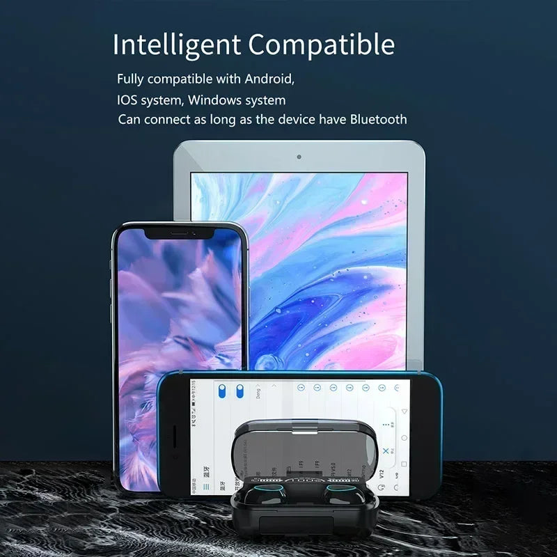 TWS Bluetooth Headphones 2500mAh Charging Box Wireless Earphones With Microphone 9D Stereo Sports Waterproof Earbuds Headset