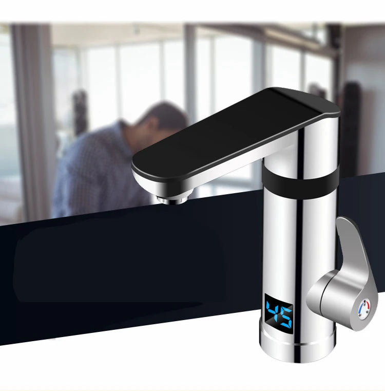 3000W Instant Electric Faucet Heater Tap Display Temperature Tankless Water Heater for Kitchen and Bathroom EU/UK/AU Plug 220V