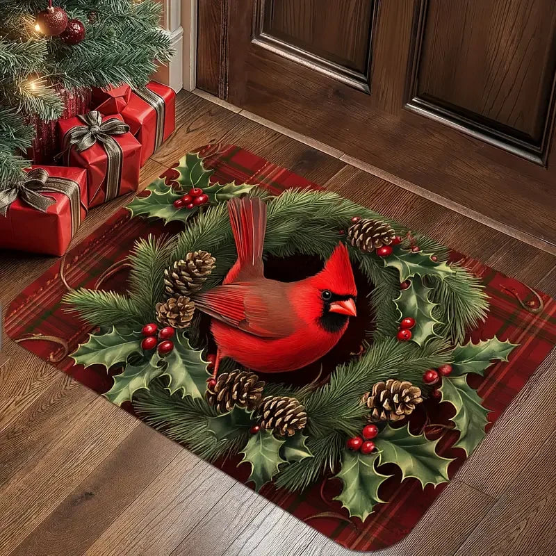 Christmas Santa Claus Welcome Mat Non Slip Floor Rug Washable Bedroom Kitchen Entrance Doormat Polyester Home Decor Carpet