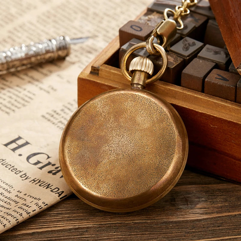 Antique Copper London 1856's Antique 5 Hands Mechanical Pocket & Fob Watches Hand Winding Skeleton Mens Pocket Watch 30Cm Chain