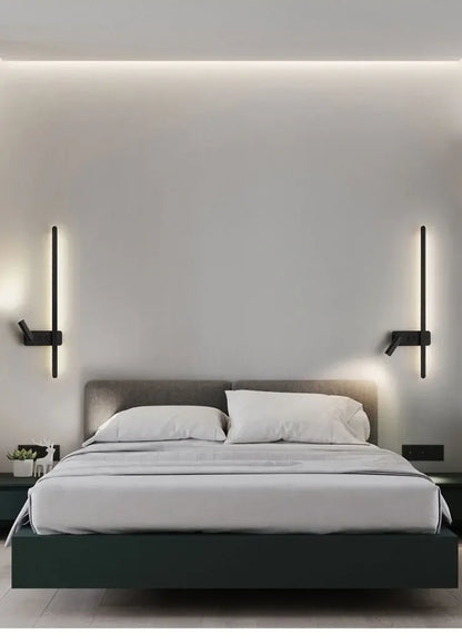 Modern Simple Long LED Wall Lamp Creative Rotatable Spotlights Living Room Bedroom Bedside Lighting Background Wall Home Decor