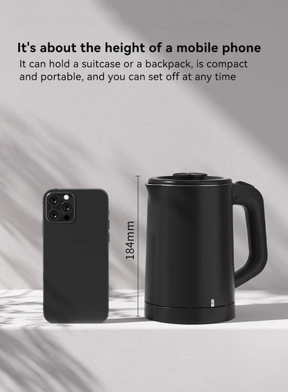 110V 220V Electric Kettle 0.6L Seamless 304 Stainless steel liner Fast heating Mini Teapot Water heater Coffee maker for Travel