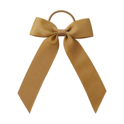 1PC Solid Color Ribbon Pigtail Hair Bows Elastic Hair Bands Holders Ties Hair Accessories for Baby Girls Infants Toddler