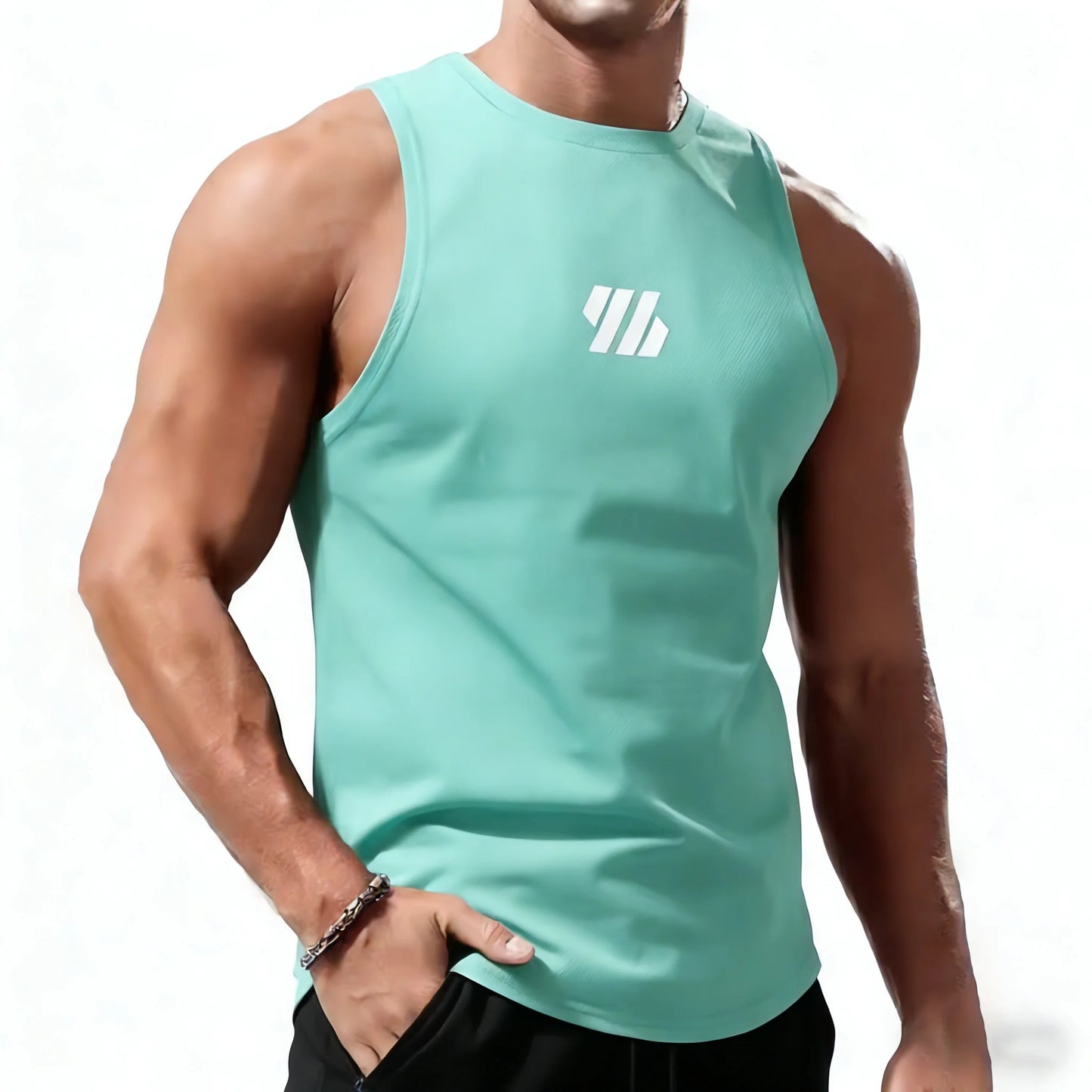 Men Sport Vest Summer Quick Dry Training Tanktop Workout Gym Singlets Man Fitness Tops Sleeveless Shirt Tee Running Tank Top Men