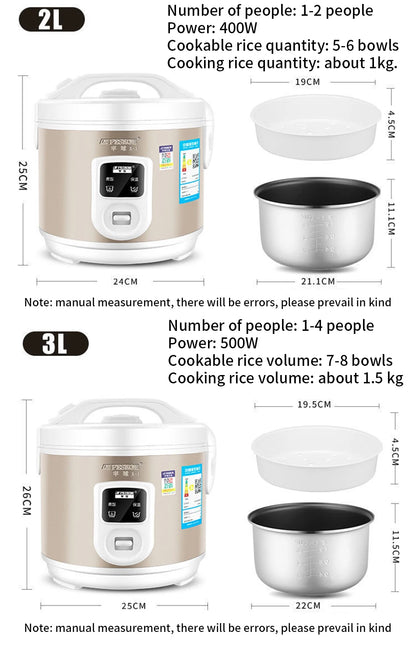 Peskoe mini Rice cooker, old-fashioned 1-2-3 person Non-stick surface cooking rice cooker, multi-function household 2L 3L 4L 5L