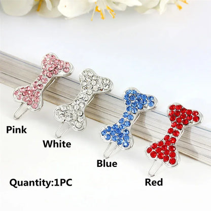 Bling Pearl Dog Collar Small and Medium Dogs Crown Hair Clips Puppy Accessories Doggy Heart and Bone Necklace Pet Supplies