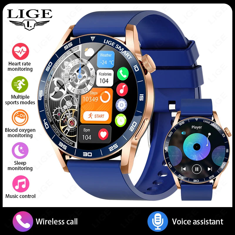 LIGE 2026 Voice Calling Smart Watch Men 1.38" HD IP68 Waterproof Sports Fitness Watches New Man Women Smartwatch For Android iOS