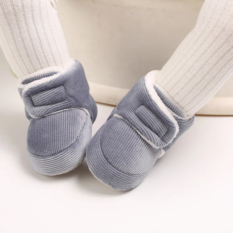Winter Baby Cotton Shoes Thick Plush Snow Boots Soft Casual Walking Shoes for 0-18 Month Old Comfortable Toddler Footwear