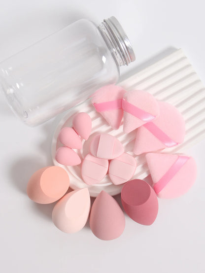 14 Piece Cosmetic Sponge Set, Cosmetic Sponge Finger Puff, Dry and Wet Foundation Make-Up Cosmetic Puff