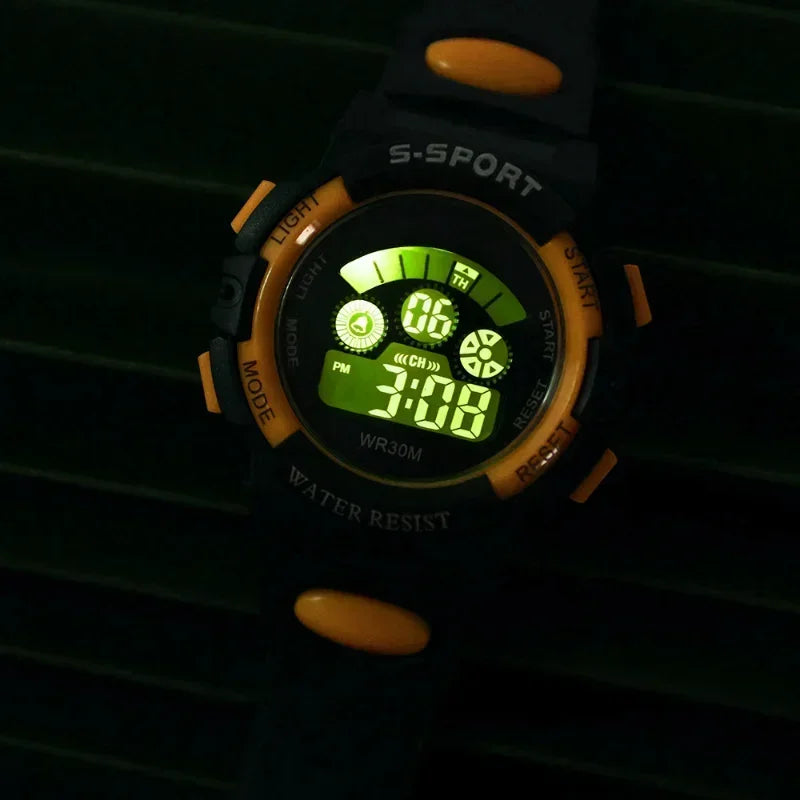 Children Luminous Electronic Watches Dial Waterproof Multi-function Alarm Clocks LED Digital Wrist Watch for Boys and Girls