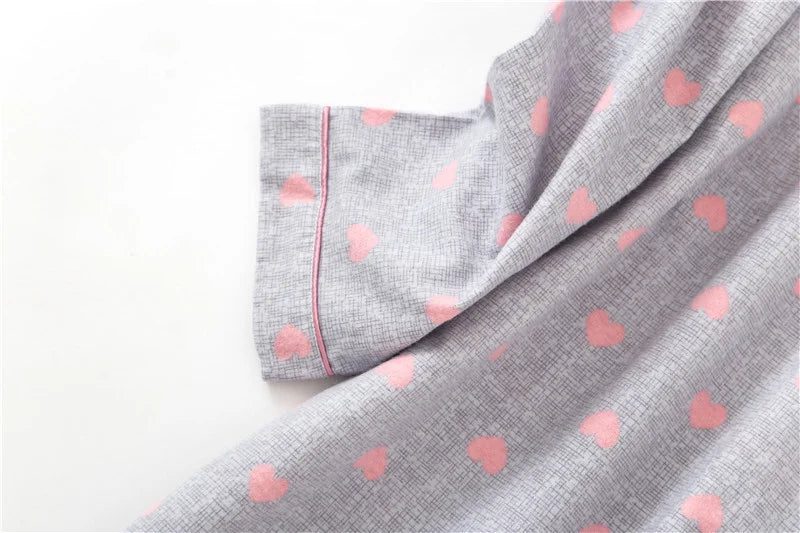 Nightgown 100% Brushed Cotton Nightshirts Women's Sleepwear Long Sleeve Plaid Winter Oversize Sleep Dress Women Home Clothes