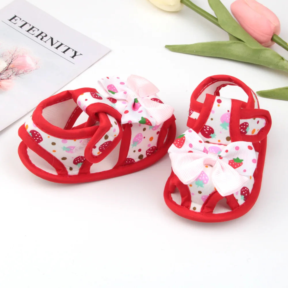 New Children Summer Clogs 0-18M Flower Newborn Infant Baby Girl Princess Bowknot Sandals Toddler Soft Crib Walkers Casual Shoes