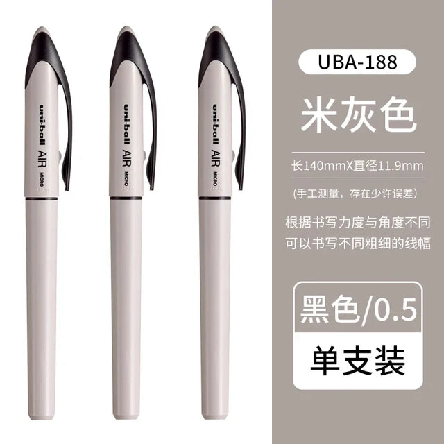 Uni Ball Air Micro Gel Rollerball Pen UBA-188 0.5/0.7MM Japanese Stationery Black Technology Straight Liquid Free Control Ink