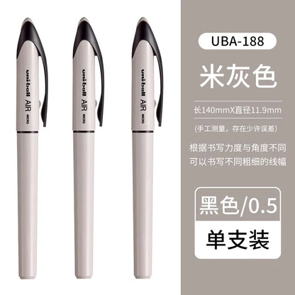 Uni Ball Air Micro Gel Rollerball Pen UBA-188 0.5/0.7MM Japanese Stationery Black Technology Straight Liquid Free Control Ink