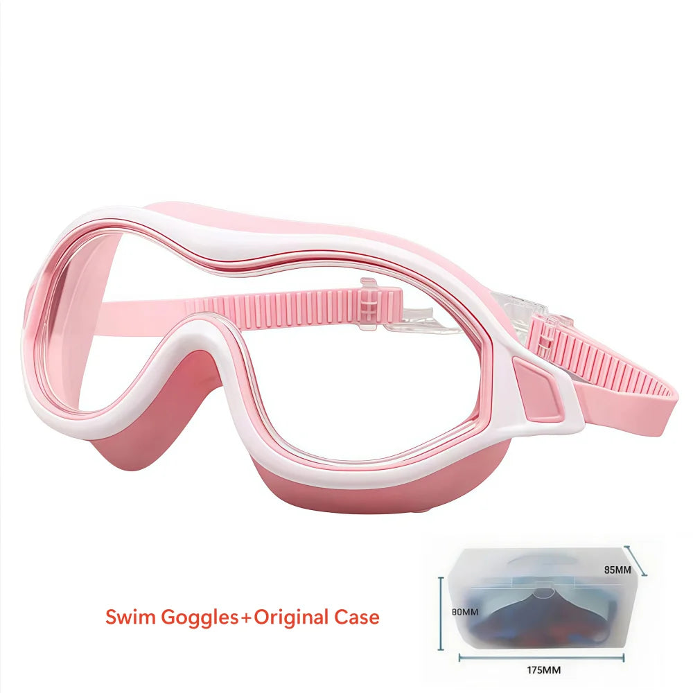 2PCS Large Frame Swimming Goggles Adult High-Definition Anti Fog Electroplated For Women Men  Silicone Anti Uv Goggles