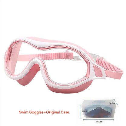 2PCS Large Frame Swimming Goggles Adult High-Definition Anti Fog Electroplated For Women Men  Silicone Anti Uv Goggles