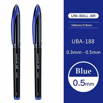 Uni Ball Air Micro Gel Rollerball Pen UBA-188 0.5/0.7MM Japanese Stationery Black Technology Straight Liquid Free Control Ink