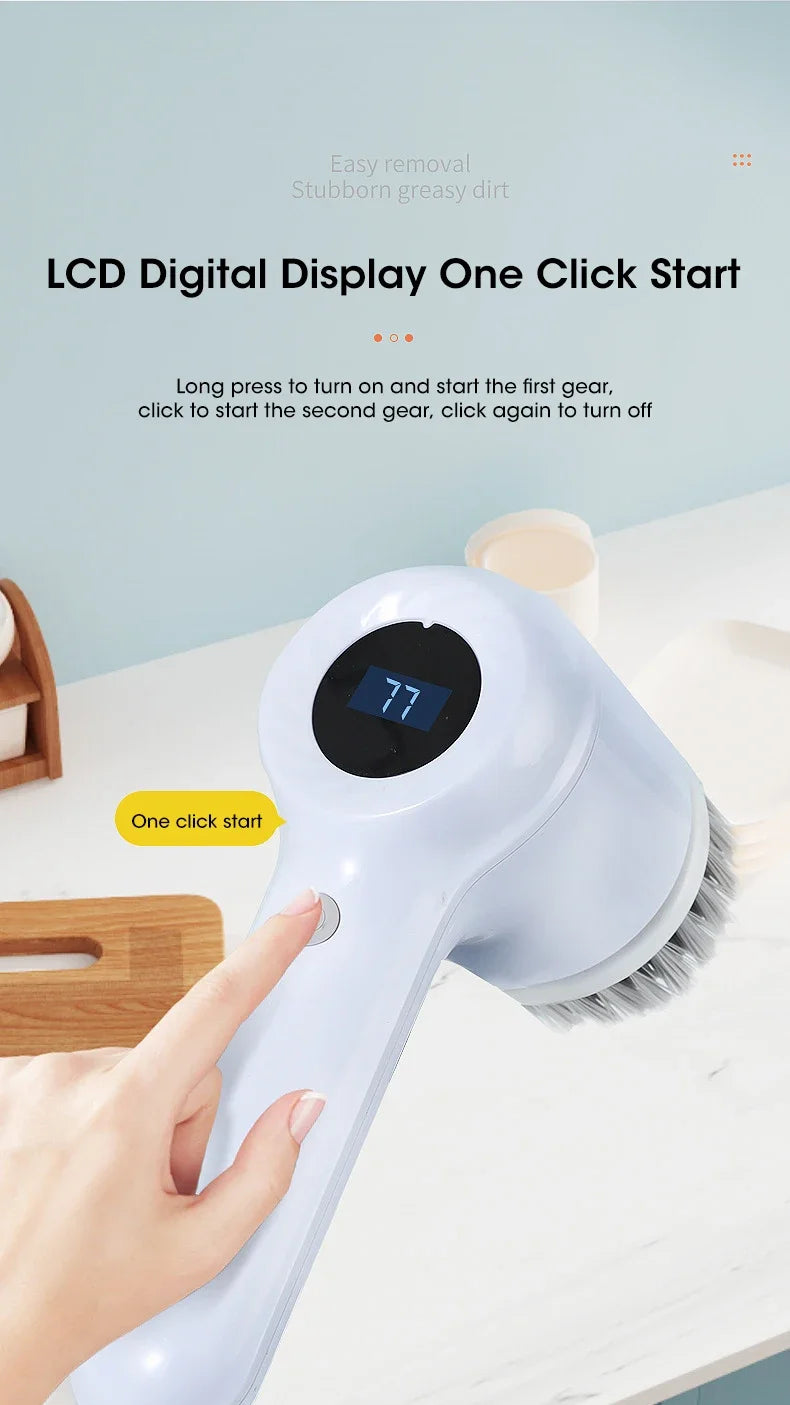 2025 Cordless Electric Spin Scrubber - 5 Brush Heads, IPX7 Waterproof, Rechargeable Bathroom Cleaner for Tile/Shower/Grout