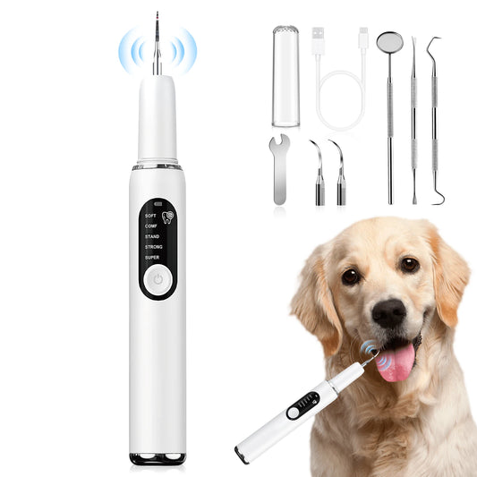 CURVY MOON Pet Use Ultrasonic Tooth Cleaner Dog Cat Dental Scaler for Tartar Removal Teeth Cleaning Tool with Sonic Technolog