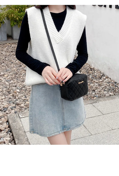 Tassel Small Messenger Bag For Women 2023 Trend Lingge Embroidery Camera Female Shoulder Bag Fashion Chain Ladies Crossbody Bags