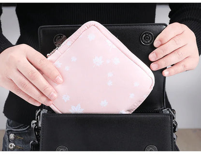Women Small Cosmetic Bag Set Zipper Girls Mini Sanitary Napkins Makeup Lipstick Bags Travel Earphone Coin Organizer Pouch Bags