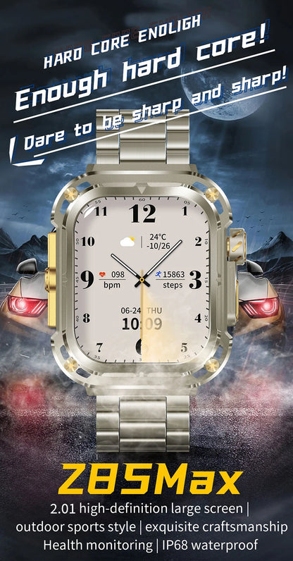 LIGE New 2.1" Ultra HD NFC Bluetooth Call Smart Watch Men Compass GPS Track 460mAH Battery Waterproof Watches For Android IOS