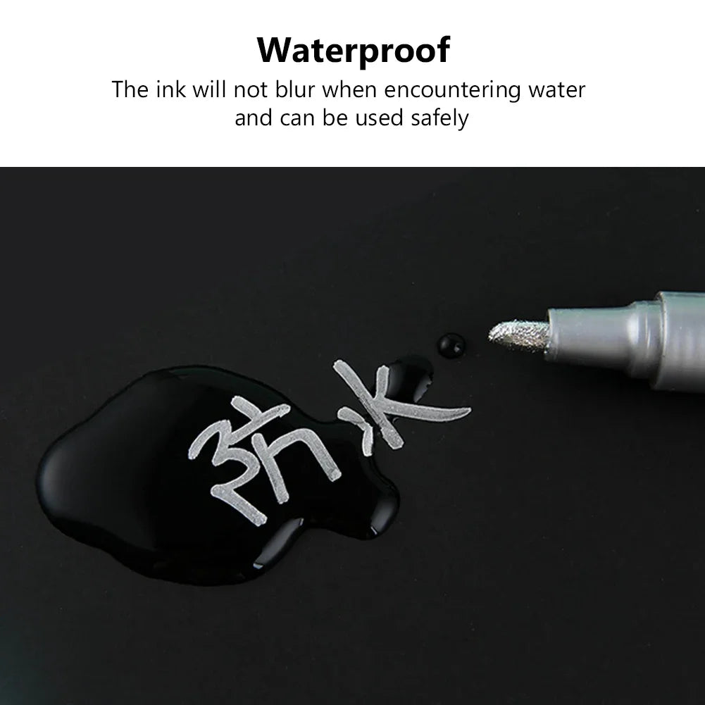 12Colors Waterproof Colorful Paint Marker Pens Permanent Paint Marker White Tire Tread Rubber Fabric Paint Metal