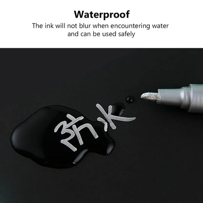 12Colors Waterproof Colorful Paint Marker Pens Permanent Paint Marker White Tire Tread Rubber Fabric Paint Metal