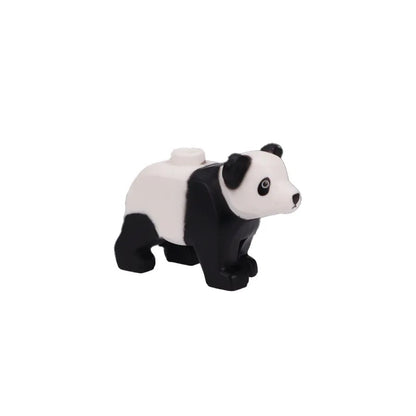 City Animal Zoo Farm Series Building Blocks Street View Panda Brown Bear Cat Pig Long Wool Sheep Cow Cattle Pet Bricks Toys Kids