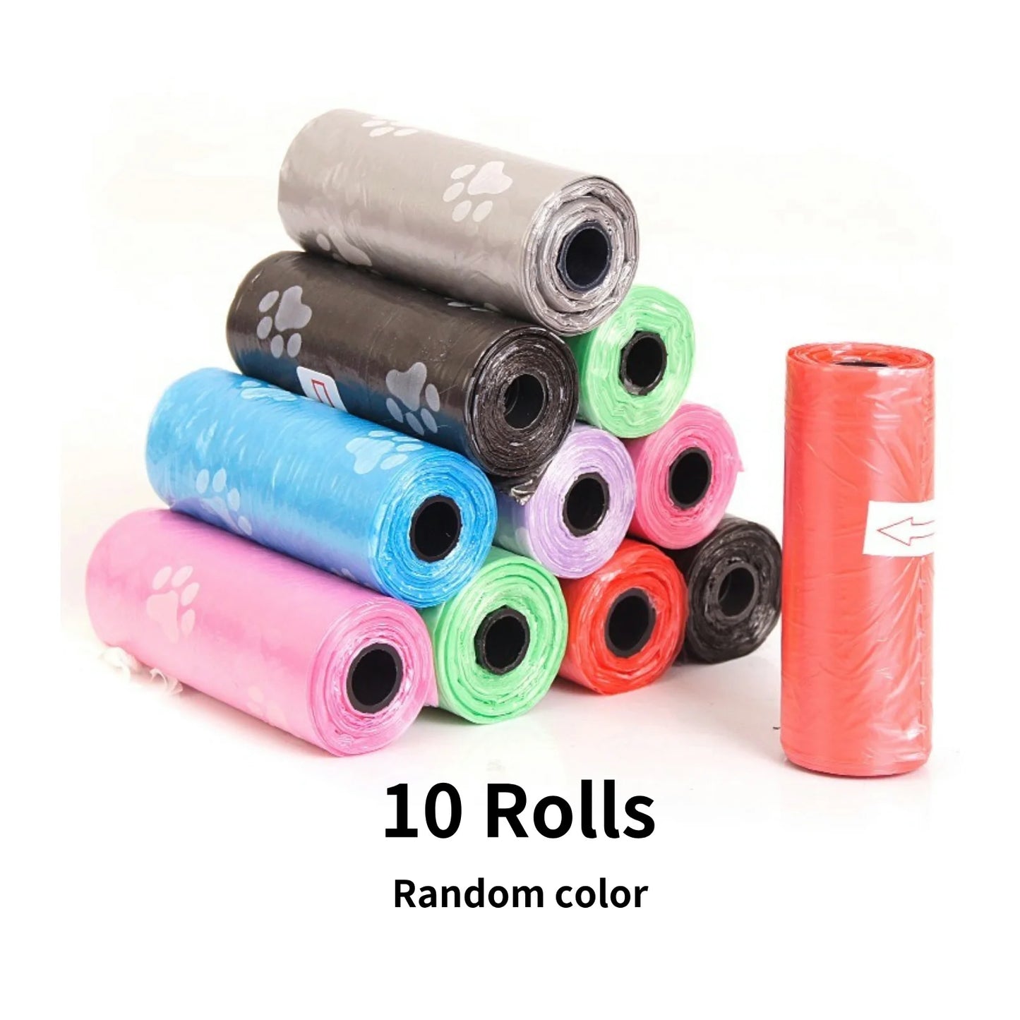 LED Lighted Dog Poop Bags Dispenser Portable with 10 Rolls Waste Bags Degradable for Outdoor Night Dog Walking Cat Cleaning