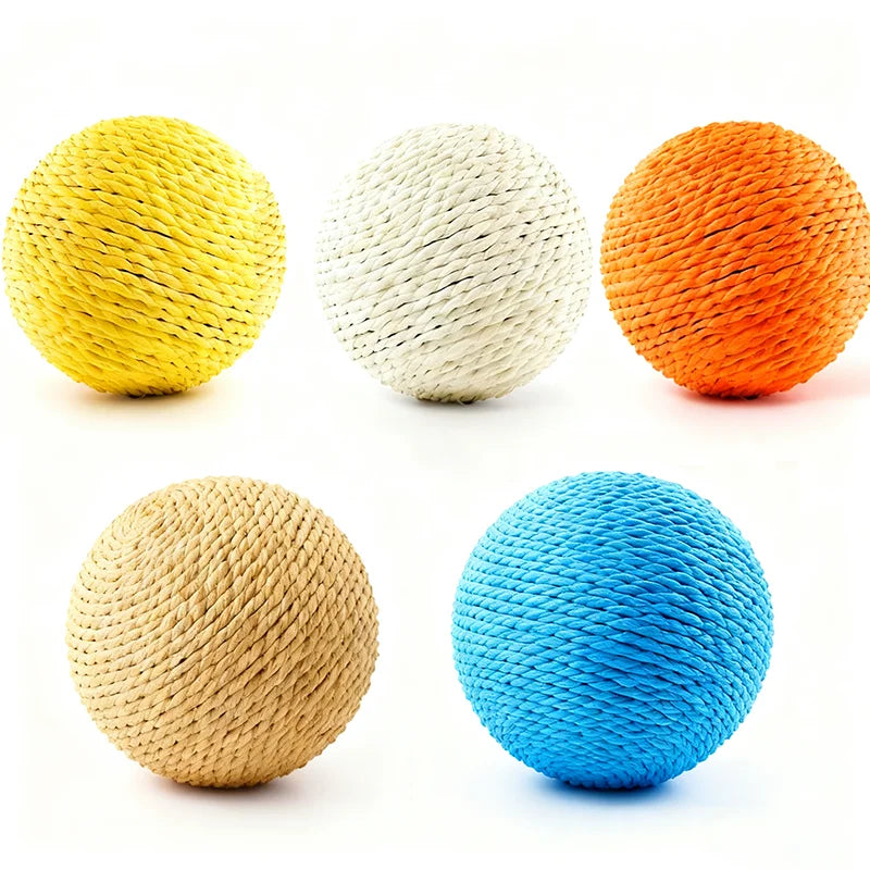 8cm Bite-Resistant Cat Scratching Ball | Interactive Kitten Toy with Crinkle Sound for Cats Chasing & Play Pet Supplies