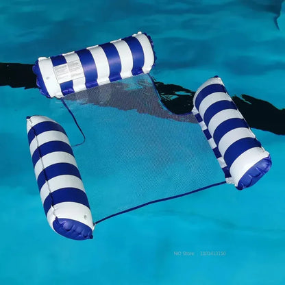 Adult inflatable water mat、Foldable reclining chair with backrest、Inflatable striped floating bed、Single hammock