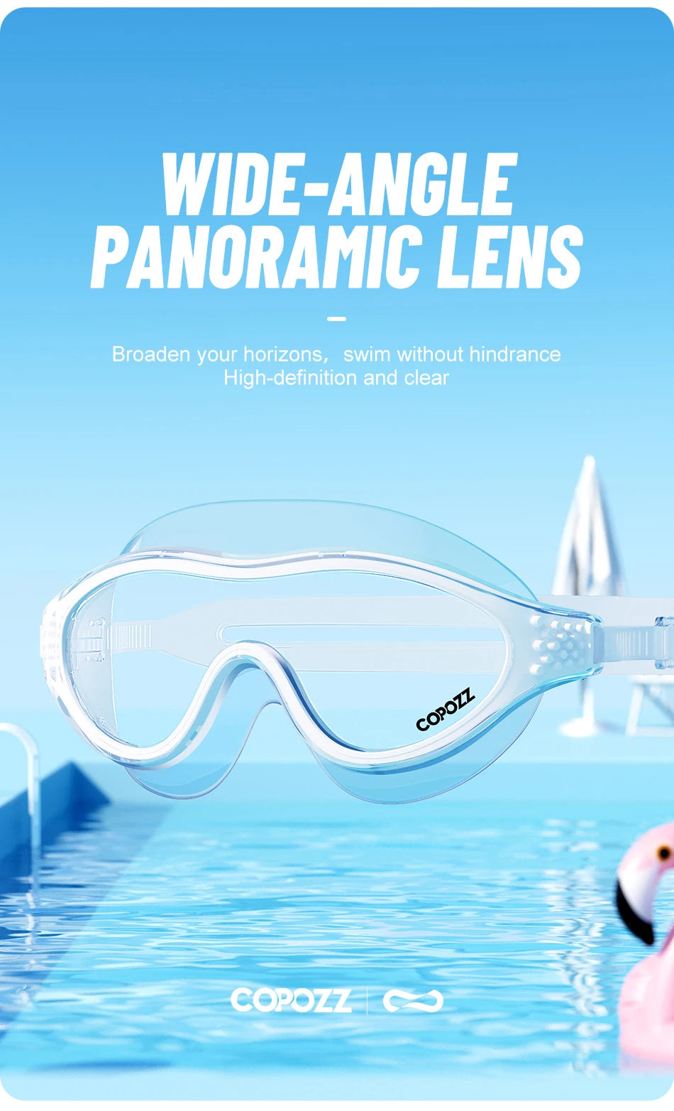 Professional Anti-Fog Men Women Swimming Goggles UV Protection Adjustable Swimming Glasses Large Frame Silicone Pool Eyewear